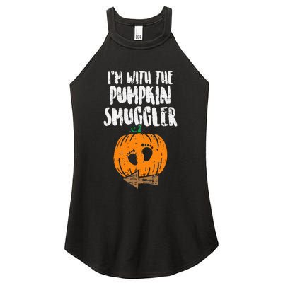 Im With The Pumpkin Smuggler Halloween Pregnancy Women's Perfect Tri Rocker Tank