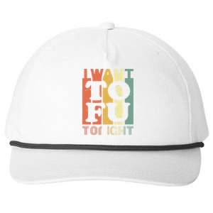 I Want Tofu Tonight Retro Funny Vegan Vegetarian Snapback Five-Panel Rope Hat