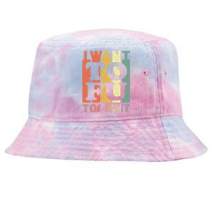 I Want Tofu Tonight Retro Funny Vegan Vegetarian Tie-Dyed Bucket Hat