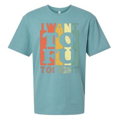 I Want Tofu Tonight Retro Funny Vegan Vegetarian Sueded Cloud Jersey T-Shirt