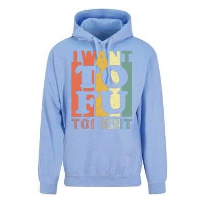 I Want Tofu Tonight Retro Funny Vegan Vegetarian Unisex Surf Hoodie