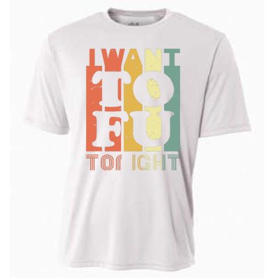 I Want Tofu Tonight Retro Funny Vegan Vegetarian Cooling Performance Crew T-Shirt