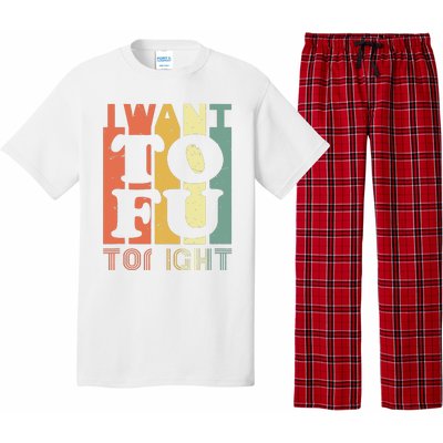 I Want Tofu Tonight Retro Funny Vegan Vegetarian Pajama Set