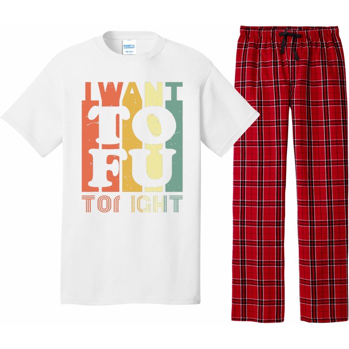 I Want Tofu Tonight Retro Funny Vegan Vegetarian Pajama Set