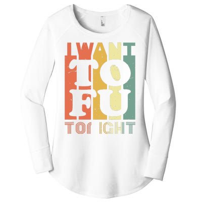 I Want Tofu Tonight Retro Funny Vegan Vegetarian Women's Perfect Tri Tunic Long Sleeve Shirt