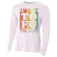 I Want Tofu Tonight Retro Funny Vegan Vegetarian Cooling Performance Long Sleeve Crew