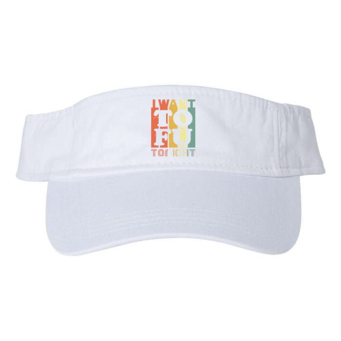 I Want Tofu Tonight Retro Funny Vegan Vegetarian Valucap Bio-Washed Visor