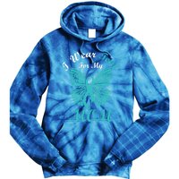 I Wear Teal For My Mom Cervical Cancer Awareness Gift Tie Dye Hoodie