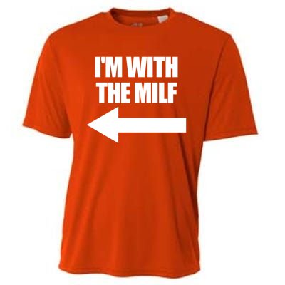 Im With The Milf Red Heart Pointing Arrow Love Hot Milf Gift Cooling Performance Crew T-Shirt