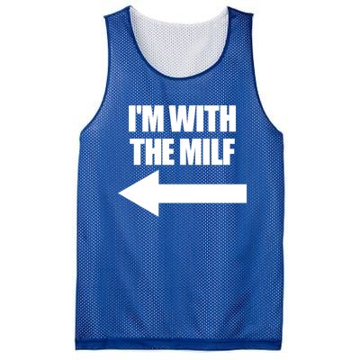 Im With The Milf Red Heart Pointing Arrow Love Hot Milf Gift Mesh Reversible Basketball Jersey Tank