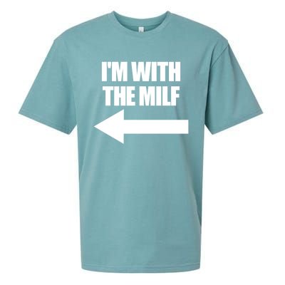 Im With The Milf Red Heart Pointing Arrow Love Hot Milf Gift Sueded Cloud Jersey T-Shirt