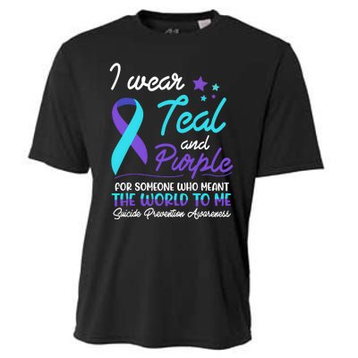 I Wear Teal And Purple The World To Me Suicide Prevention Awareness Cooling Performance Crew T-Shirt