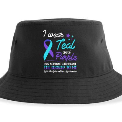 I Wear Teal And Purple The World To Me Suicide Prevention Awareness Sustainable Bucket Hat