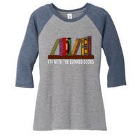 I'm With The Banned Books Design For A Literature Teacher Women's Tri-Blend 3/4-Sleeve Raglan Shirt