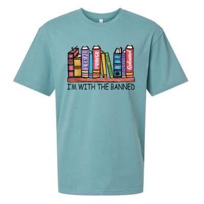 Im With The Banned Funny Book Readers I Read Banned Books Sueded Cloud Jersey T-Shirt