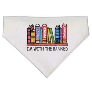 Im With The Banned Funny Book Readers I Read Banned Books USA-Made Doggie Bandana