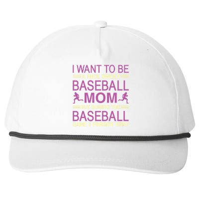 I Want To Be A Nice Sweet Baseball Mom But During The Baseball Game I Forgot Snapback Five-Panel Rope Hat