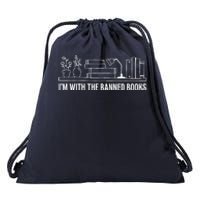 I'm With The Banned Book Lovers Political Statement Drawstring Bag