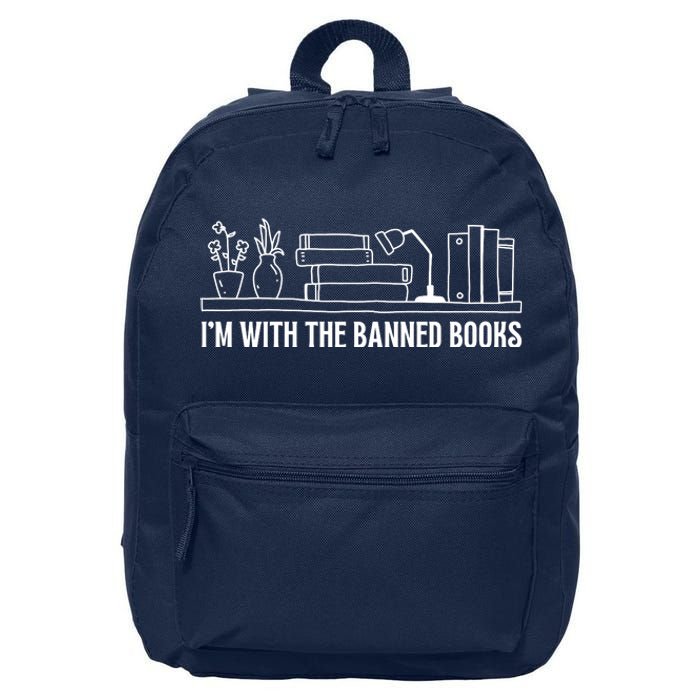 I'm With The Banned Book Lovers Political Statement 16 in Basic Backpack