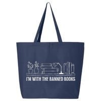 I'm With The Banned Book Lovers Political Statement 25L Jumbo Tote