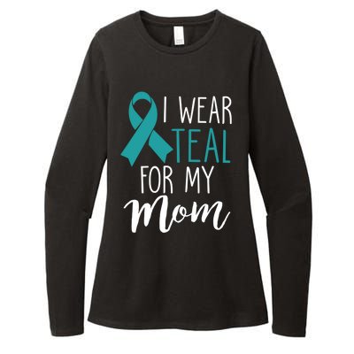 I Wear Teal For My Mom Ovarian Cancer Gift Womens CVC Long Sleeve Shirt