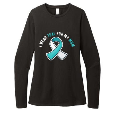 I Wear Teal For My Mom Cervical Cancer Awareness Cute Gift Womens CVC Long Sleeve Shirt