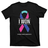 I Won Thyroid Cancer Awareness Thyroid Cancer Ribbon T-Shirt