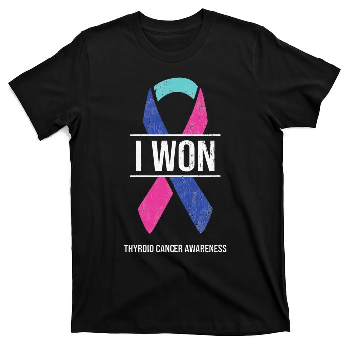 I Won Thyroid Cancer Awareness Thyroid Cancer Ribbon T-Shirt