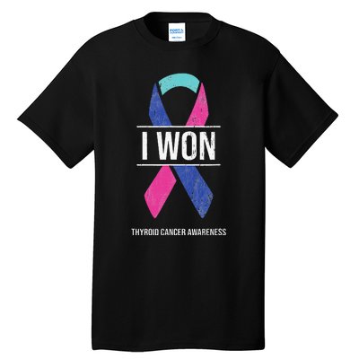 I Won Thyroid Cancer Awareness Thyroid Cancer Ribbon Tall T-Shirt