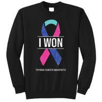 I Won Thyroid Cancer Awareness Thyroid Cancer Ribbon Tall Sweatshirt