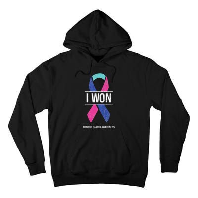 I Won Thyroid Cancer Awareness Thyroid Cancer Ribbon Tall Hoodie