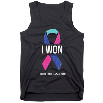 I Won Thyroid Cancer Awareness Thyroid Cancer Ribbon Tank Top