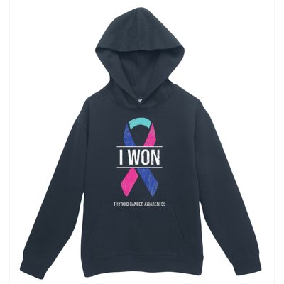 I Won Thyroid Cancer Awareness Thyroid Cancer Ribbon Urban Pullover Hoodie