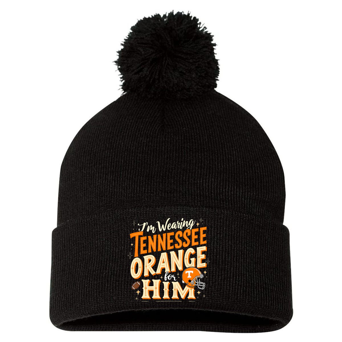 IM Wearing Tennessee Orange For Him Tennessee Orange Pom Pom 12in Knit Beanie