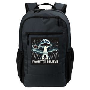 I Want To Believe Funny Ufo Bigfoot Santa Christmas Design Daily Commute Backpack