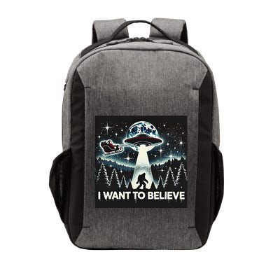 I Want To Believe Funny Ufo Bigfoot Santa Christmas Design Vector Backpack