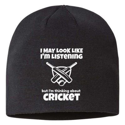 I Was Thinking About Cricket Sport Ball Game Sustainable Beanie