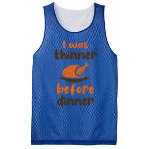 I Was Thinner Before Dinner Fun Thanksgiving Turkey Graphic Gift Mesh Reversible Basketball Jersey Tank