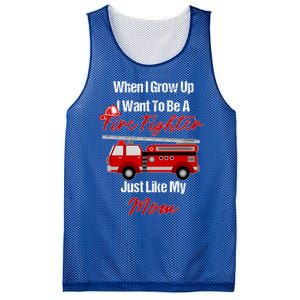 I Want To Be A Fire Fighter Just Like My Mom Hero Gift Mesh Reversible Basketball Jersey Tank