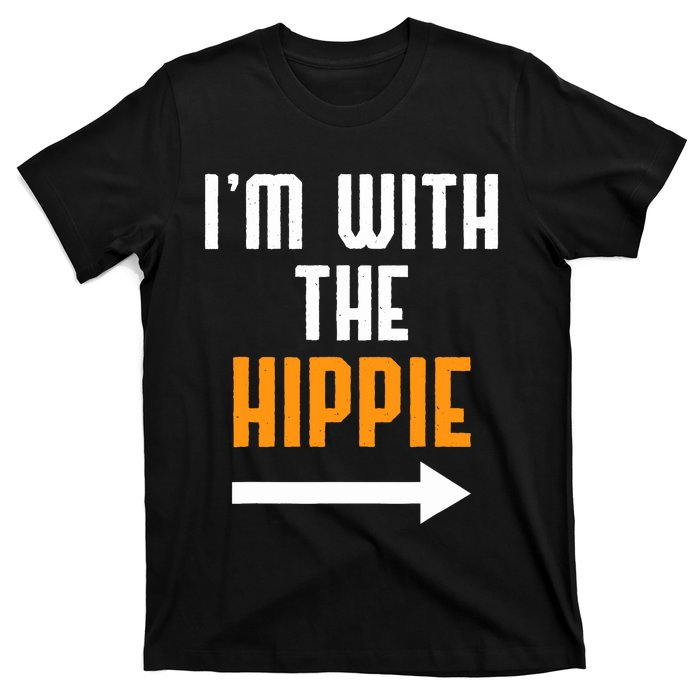 Im With The Hippie Costume Funny Halloween Couple T-Shirt