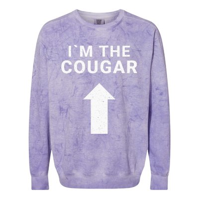 I´m With The Cougar Humor Halloween Birthday Gift Colorblast Crewneck Sweatshirt