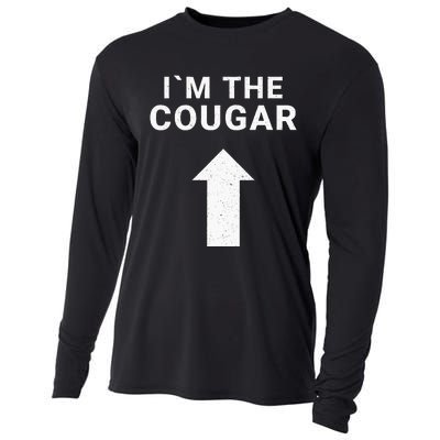 I´m With The Cougar Humor Halloween Birthday Gift Cooling Performance Long Sleeve Crew