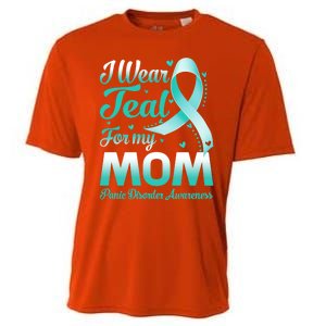 I Wear Teal For My Mom Panic Disorder Awareness Ribbon Gift Cooling Performance Crew T-Shirt