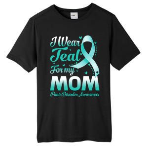 I Wear Teal For My Mom Panic Disorder Awareness Ribbon Gift Tall Fusion ChromaSoft Performance T-Shirt