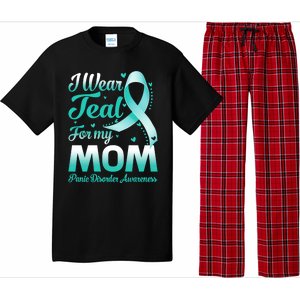 I Wear Teal For My Mom Panic Disorder Awareness Ribbon Gift Pajama Set