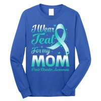 I Wear Teal For My Mom Panic Disorder Awareness Ribbon Gift Long Sleeve Shirt