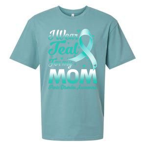 I Wear Teal For My Mom Panic Disorder Awareness Ribbon Gift Sueded Cloud Jersey T-Shirt