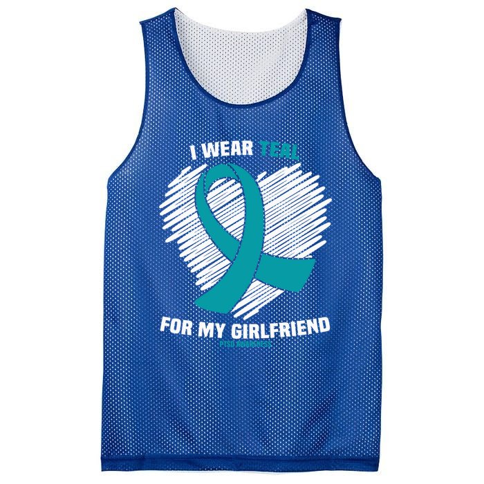 I Wear Teal For My Friend Ptsd Awareness Gift Mesh Reversible Basketball Jersey Tank