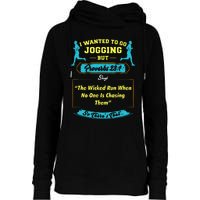 I Wanted To Go Jogging But Proverbs 28 1 Womens Funnel Neck Pullover Hood