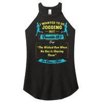 I Wanted To Go Jogging But Proverbs 28 1 Women's Perfect Tri Rocker Tank